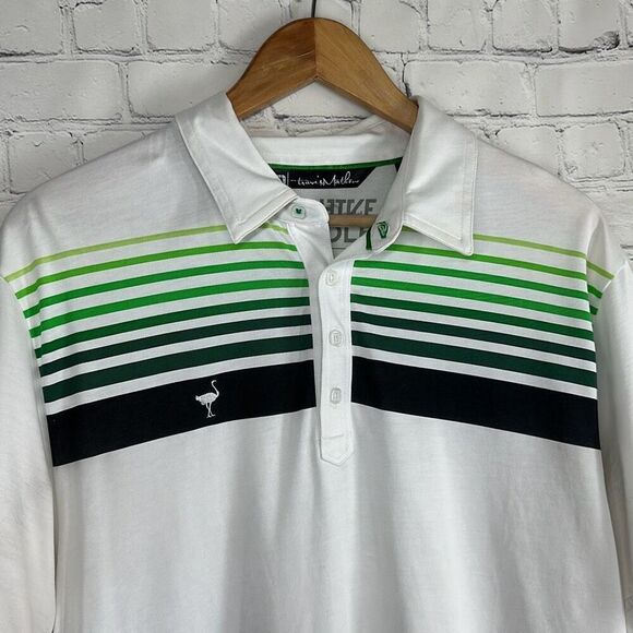 Travis Matthew Pima Cotton Chive Golf Polo Shirt Mens L Tech Performance LOOK - Picture 2 of 16